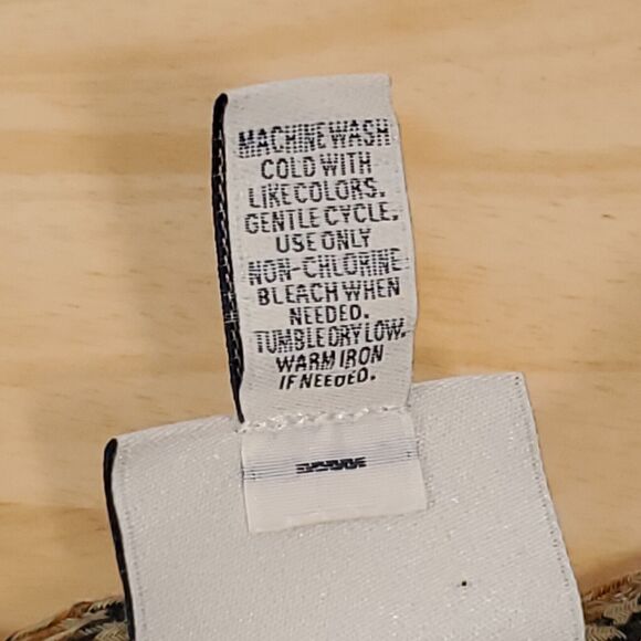 St. John's Bay Petite Sz PS Scallop Hem Long Sleeve Blouse Herringbone Plaid - Picture 6 of 8